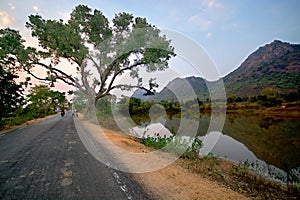 Rural landscape near bankura west bengal