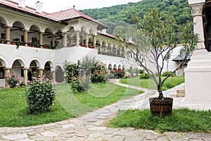 Rural Landscape with old monastery in Romania