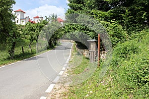 Rural Landscape with old monastery in Romania