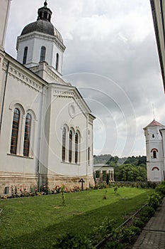 Rural Landscape with old monastery in Romania