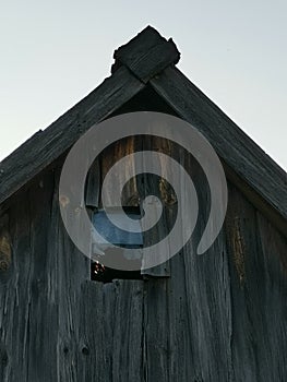 Old wooden barn with window