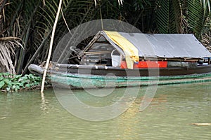 Rural landscape at song hau river in vietnam