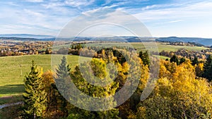 Rural landscape on sunny autumn day