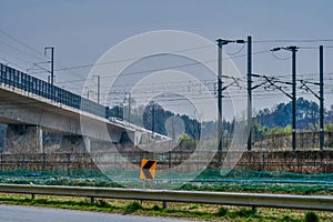 Rural landscape of train