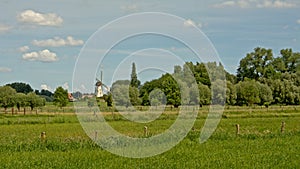 Rural landscape with trees in Oude Kale nature reserve, Ghent