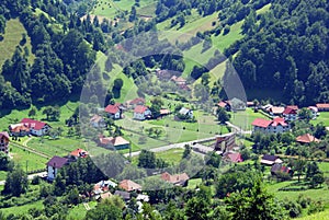 Rural landscape in valley at high altitude