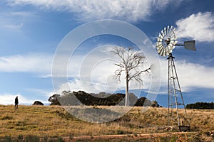 A rural landscape with windmill. Australia.