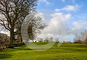 Rural landscape in winter in England