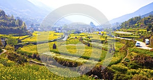 Rural landscape in Wuyuan, Jiangxi Province, China.