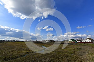 Rural landscapes, early spring. Korolevka village, Novomoskovsk district of Ukraine.