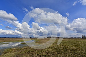 Rural landscapes, early spring. Korolevka village, Novomoskovsk district of Ukraine.