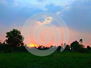 rural sunset landscape image