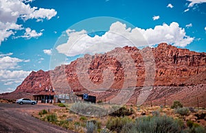 Rural life in Arizona. Navajo village and souvenir market