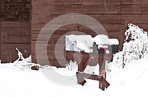 Rural Mail Boxes in Heavy Winter Snow