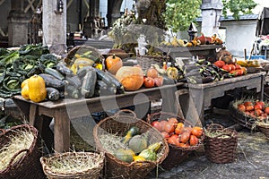 Rural medieval vegetable market