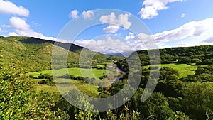 Rural mountain landscape crossed by river