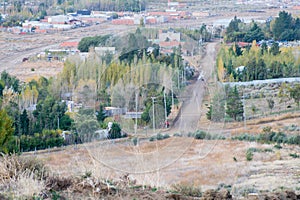 Rural neighborhood view from a hill