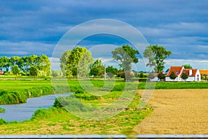 Rural pastoral scene province of West Flanders Belgium