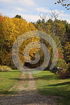 Rural picturesque country road in fall