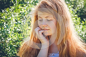 Rural red-haired gir