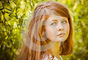 Rural red-haired gir