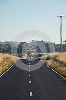 Rural road in Dookie in the Goulburn Valley, Australia