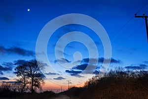 Rural road at dusk