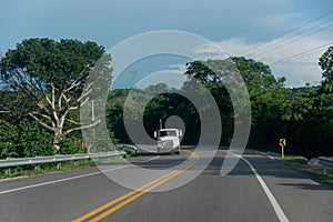 Rural road in hot weather in Colombia