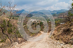 Rural road in Lempira department, Hondur