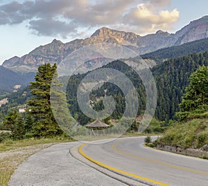 Rural road in the mountains region Tzoumerka, Epirus, Greece
