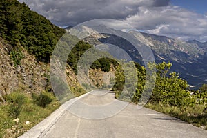Rural road in the mountains region Tzoumerka, Greece, mountains Pindos