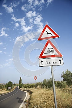 Rural Road Sign in Europe