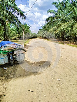 Rural roads in remote areas of North Sumatra