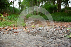 Rural roads are still dirt, stones and broken bricks