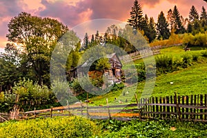 Rural Romanian landscape in the mountains