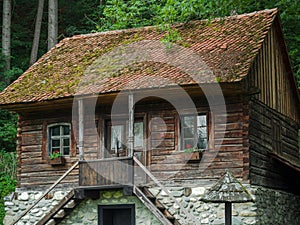 Rural Romanian single family house in wood and stone