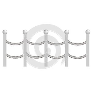 Rural rope metal fences, pickets vector. Brown silhouettes fence for garden illustration photo