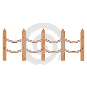 Rural painted wooden fences, pickets vector. Brown silhouettes fence for garden illustration photo