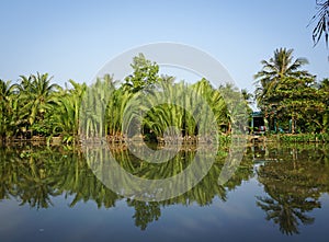 Rural scene with the river in Sadek, Vietnam