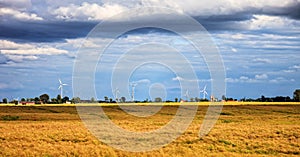 Rural scenery with wind farm