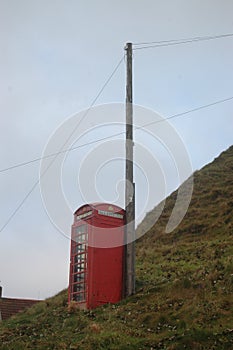 Rural Scottish Phone box in Crovie, Aberdeenshire