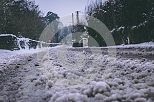 Rural setting in the village of Carrignavar after Storm Emma, also known as the Beast from the East which hit Ireland.