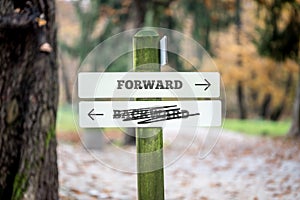 Rural signboard - Forward - Backward photo