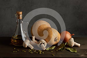 Rural still life of vegetables