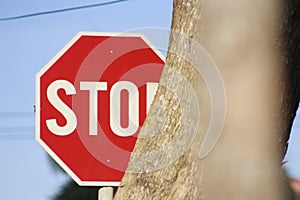 Rural stop sign intersection