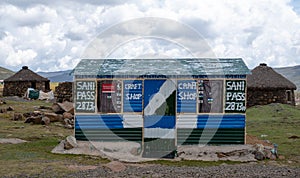 Rural store at the top of the Sani Pass, Lesotho in Africa.