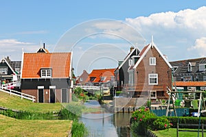 Rural street on the island Marken.