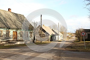 Rural street with private houses