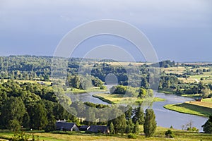 Rural summer landscape, river