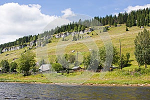 Rural summer landscape on the river
